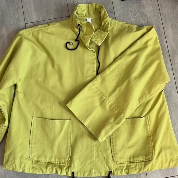 MARLA WYNNE NWOT Pear Green Twill Tent Jacket, Size S - Picture 11 of 11